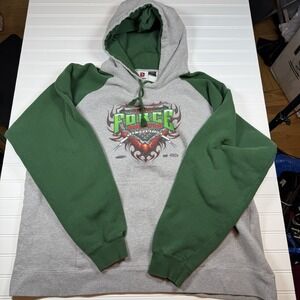 Beimar NHRA John Force 14x Champion Hoodie Men's 3XL XXXL Grey‎ Green GUC